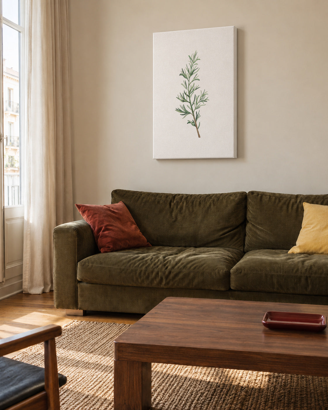 Rosemary Branch - Unframed canvas in an interior