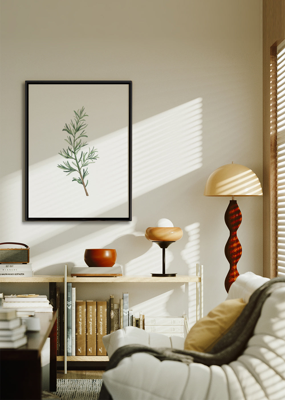 Rosemary Branch - Framed canvas in an interior