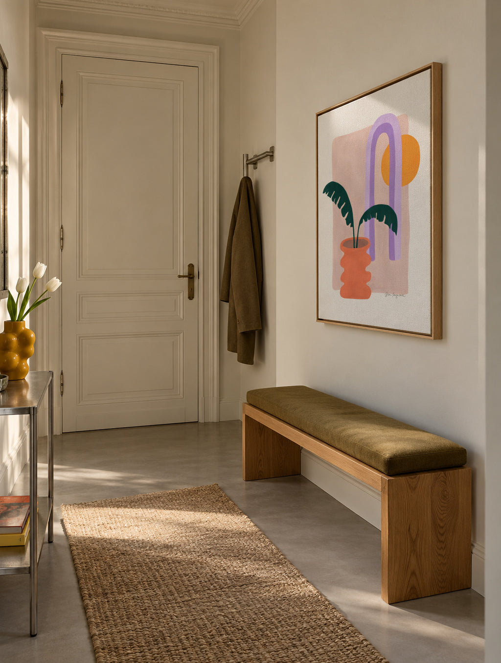 Banana & Sunshine - Framed canvas in an interior