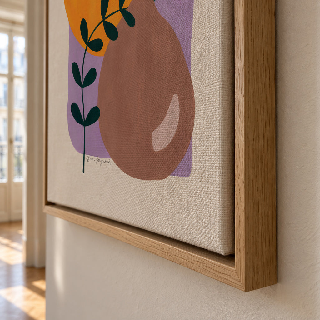 Branch & Sunshine - Framed canvas detail