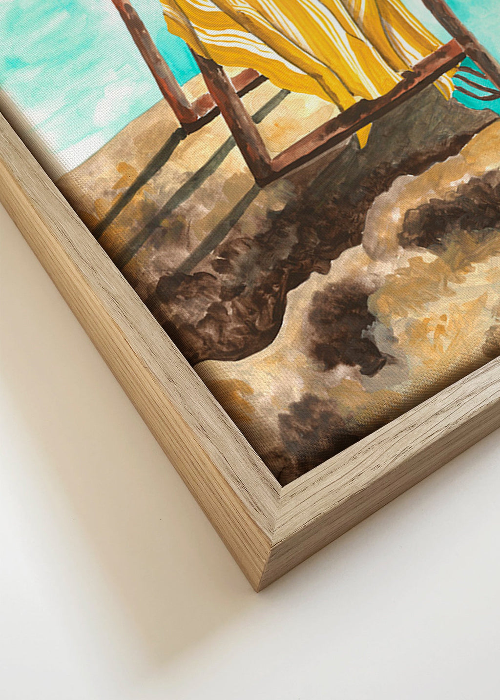 Landscape artwork: ladder and towel