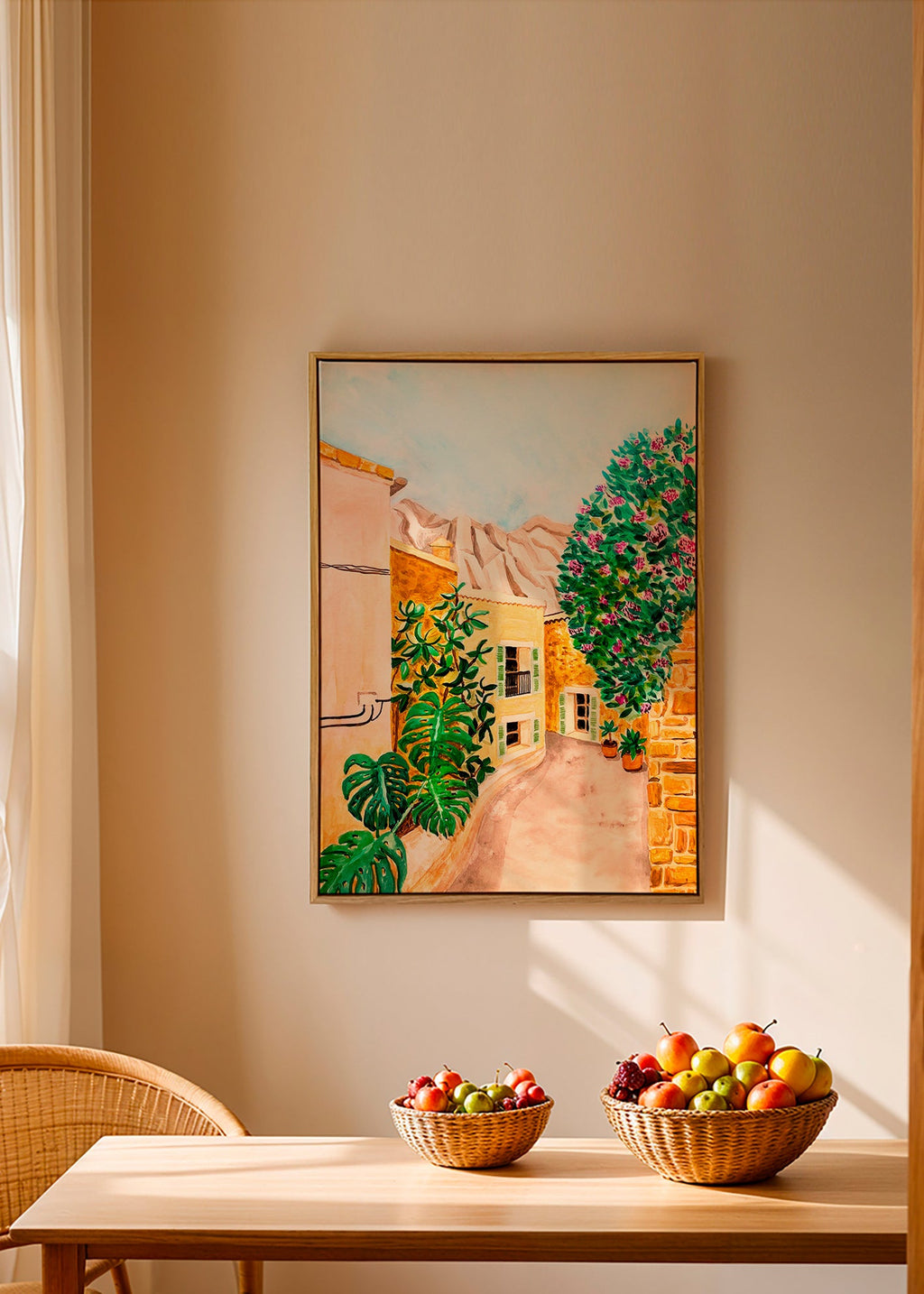 Cuadro de paisaje con calle mediterránea – Canvas1