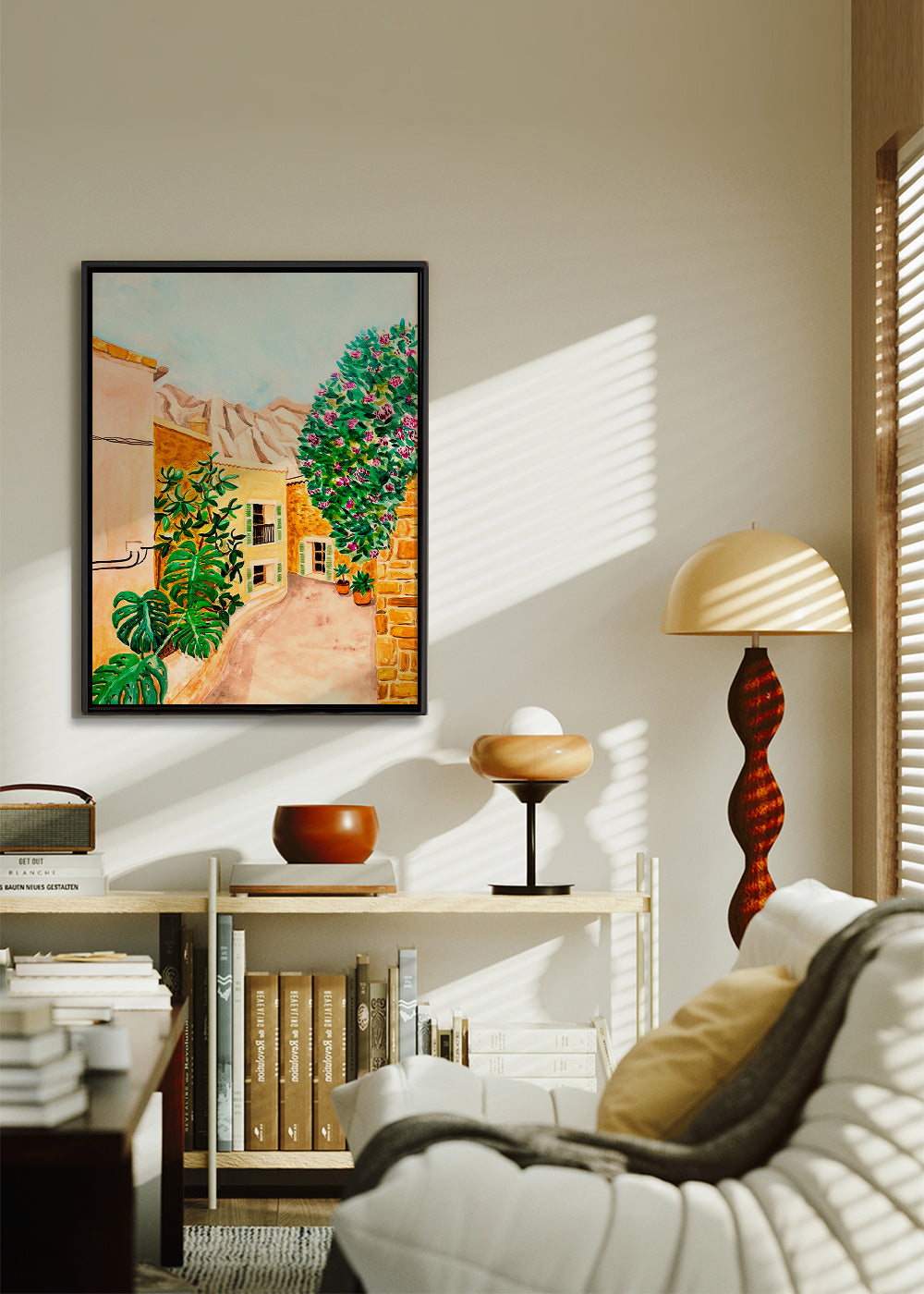 Cuadro de paisaje con calle mediterránea – Canvas2