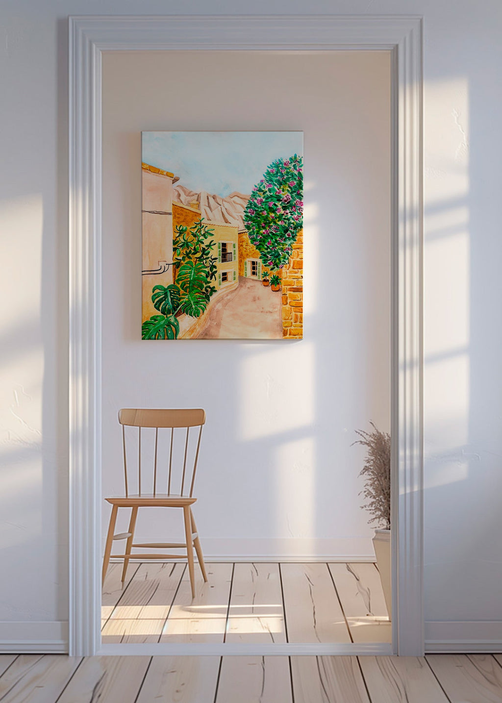 Cuadro de paisaje con calle mediterránea – Canvas