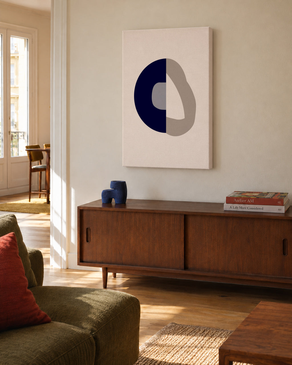 Form IXX - Unframed canvas in an interior