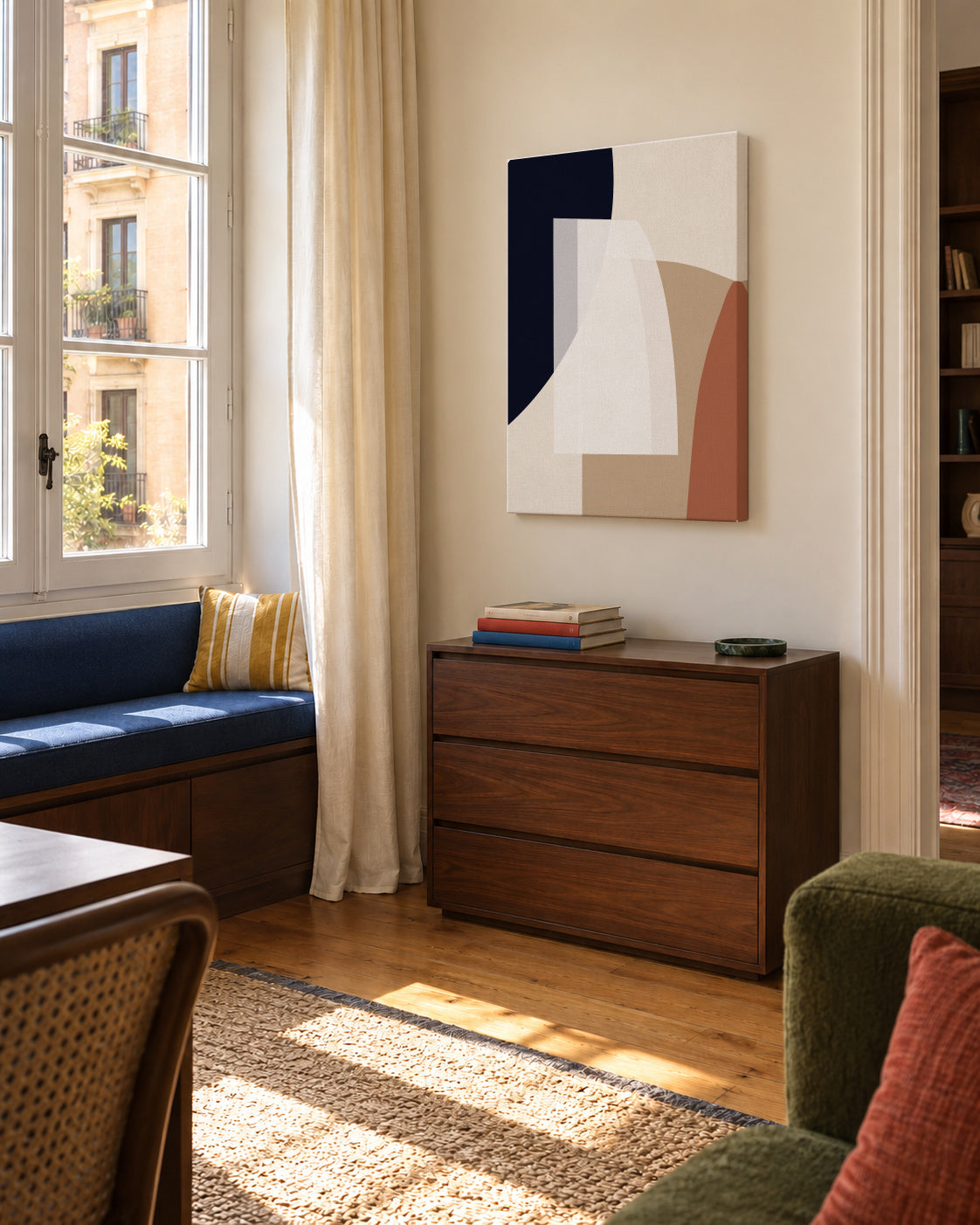 Abstract V - Unframed canvas in an interior