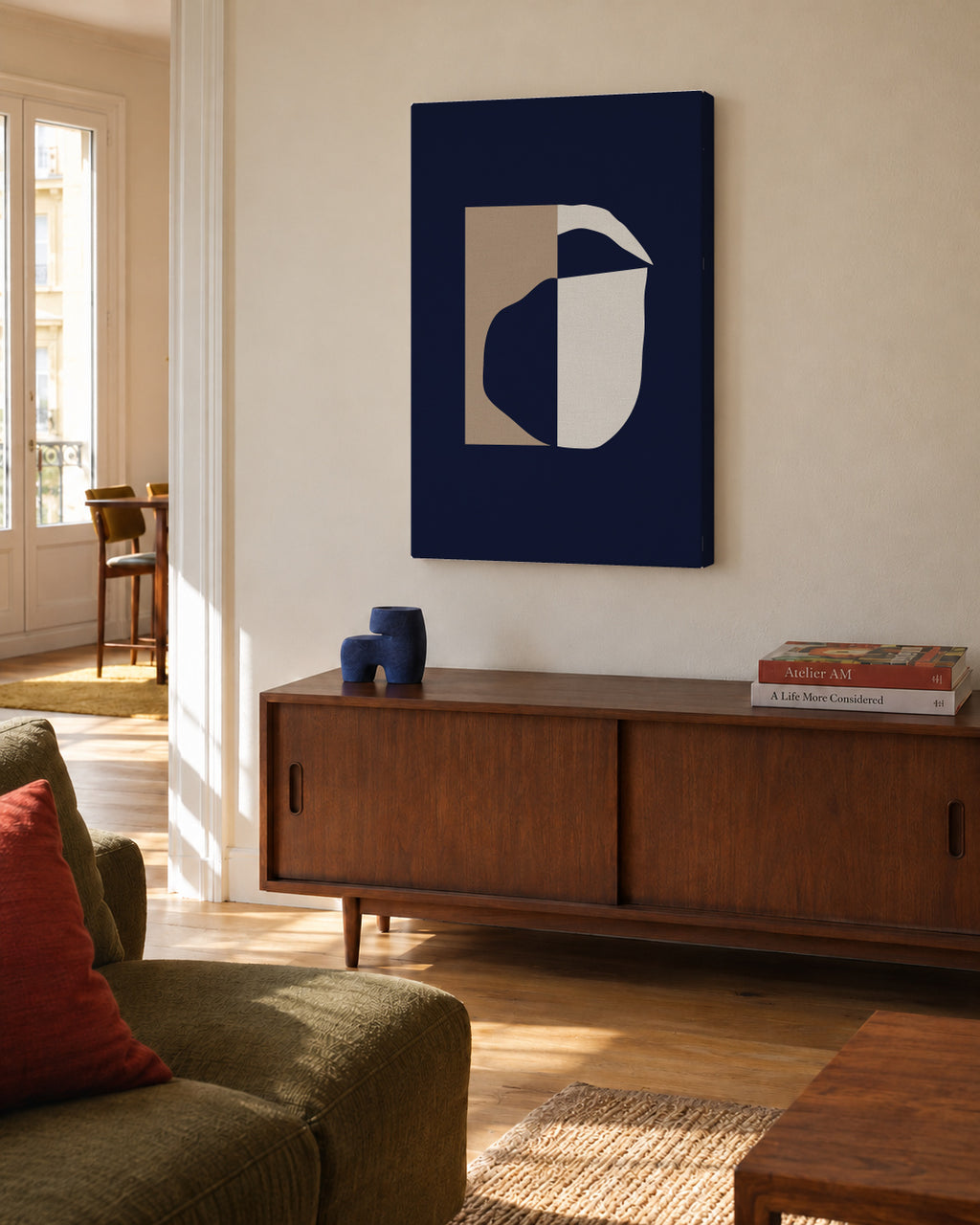 Form XXIII - Unframed canvas in an interior