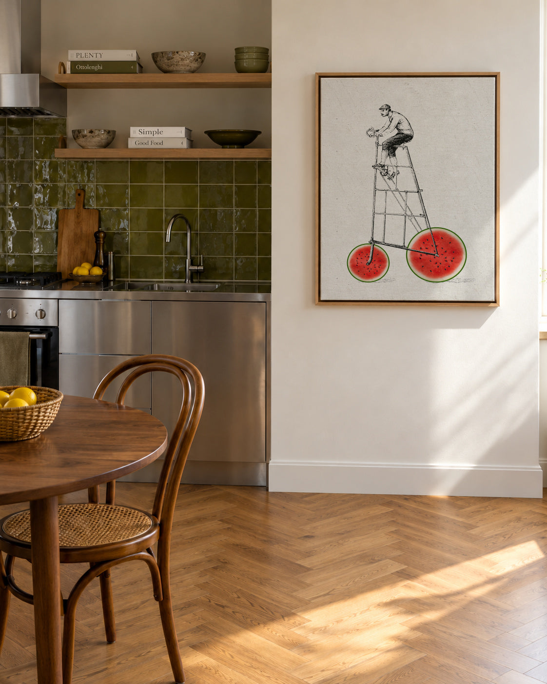 Melon bike - Framed canvas in an interior