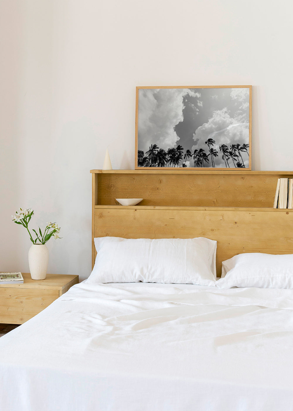 Cuadro de paisaje: palmeras en blanco y negro – Product1