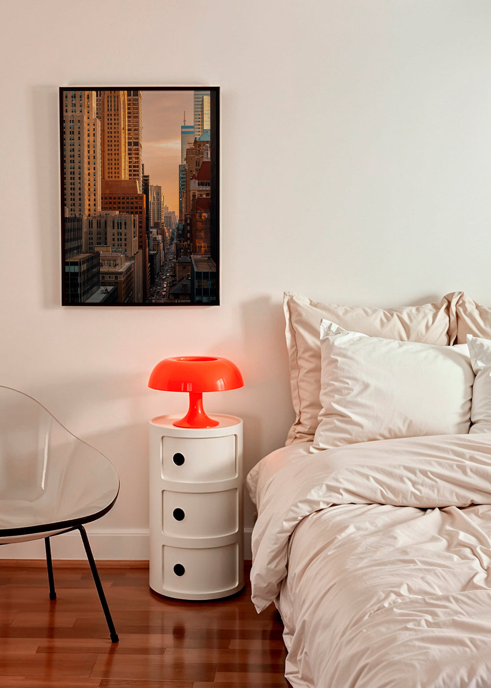 Cuadro de ciudades con skyline al amanecer – Product1
