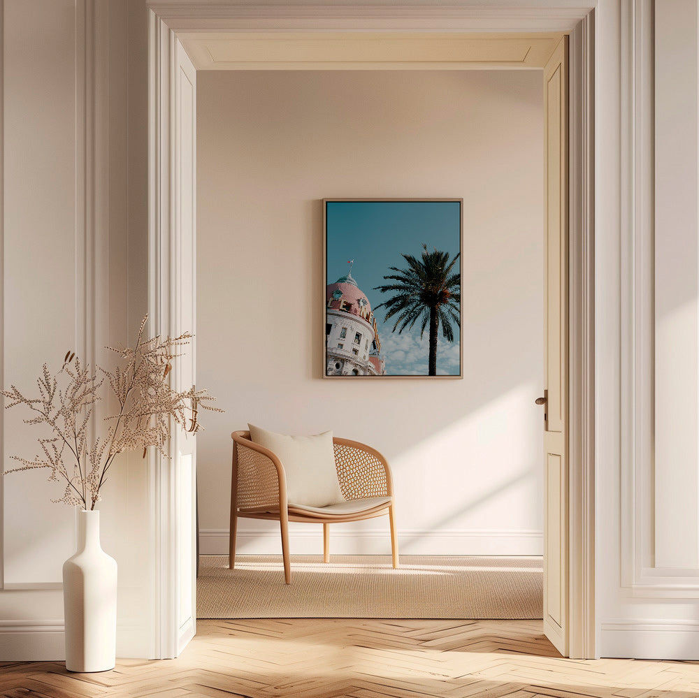 Cuadro de ciudades Riviera con cúpula y palmera – Canvas2