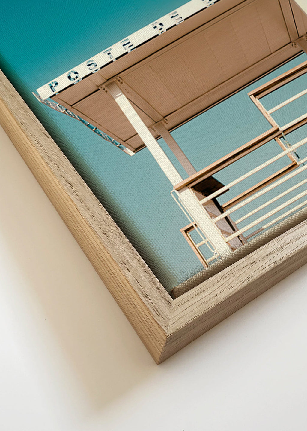 Fotografía: poste de secours sobre cielo azul – Canvas detail