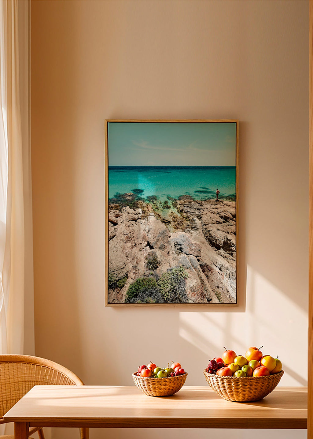 Cuadro de paisaje con costa rocosa y mar turquesa – Canvas2