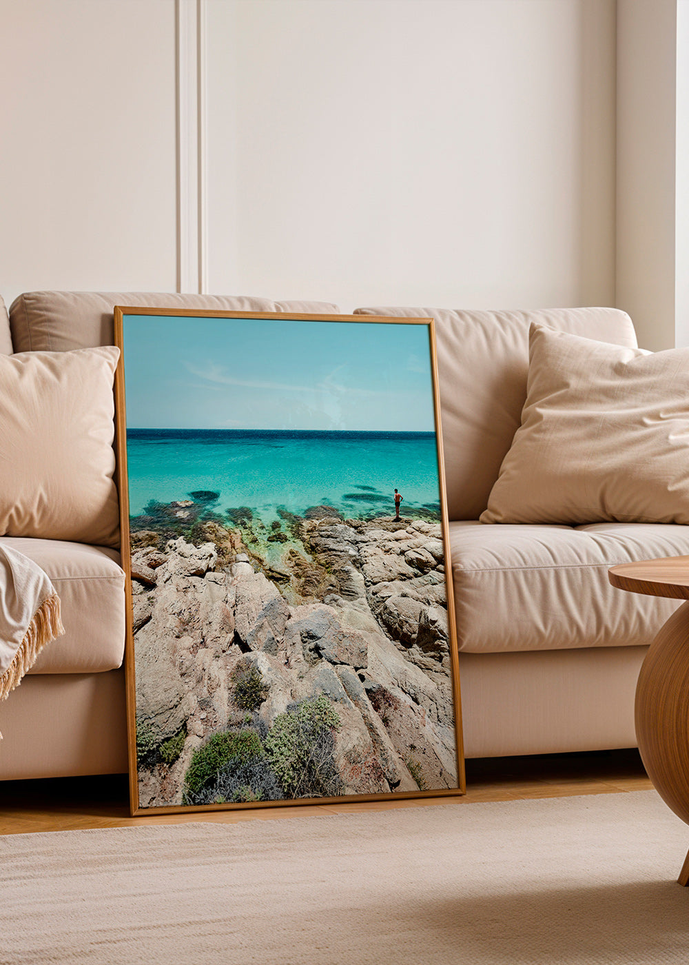 Cuadro de paisaje con costa rocosa y mar turquesa – Product1