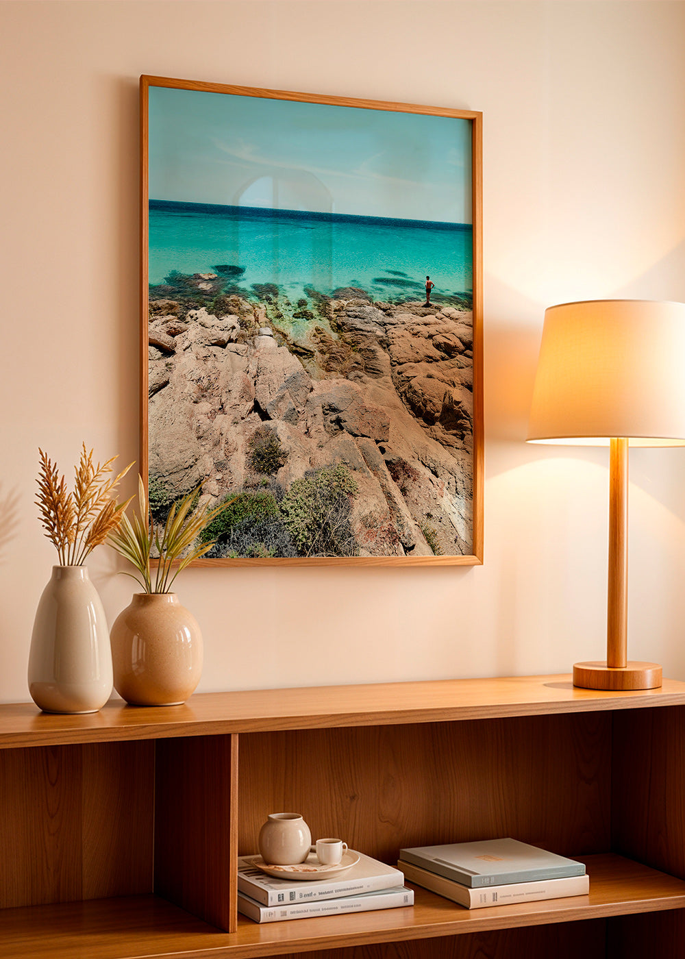 Cuadro de paisaje con costa rocosa y mar turquesa – Product2