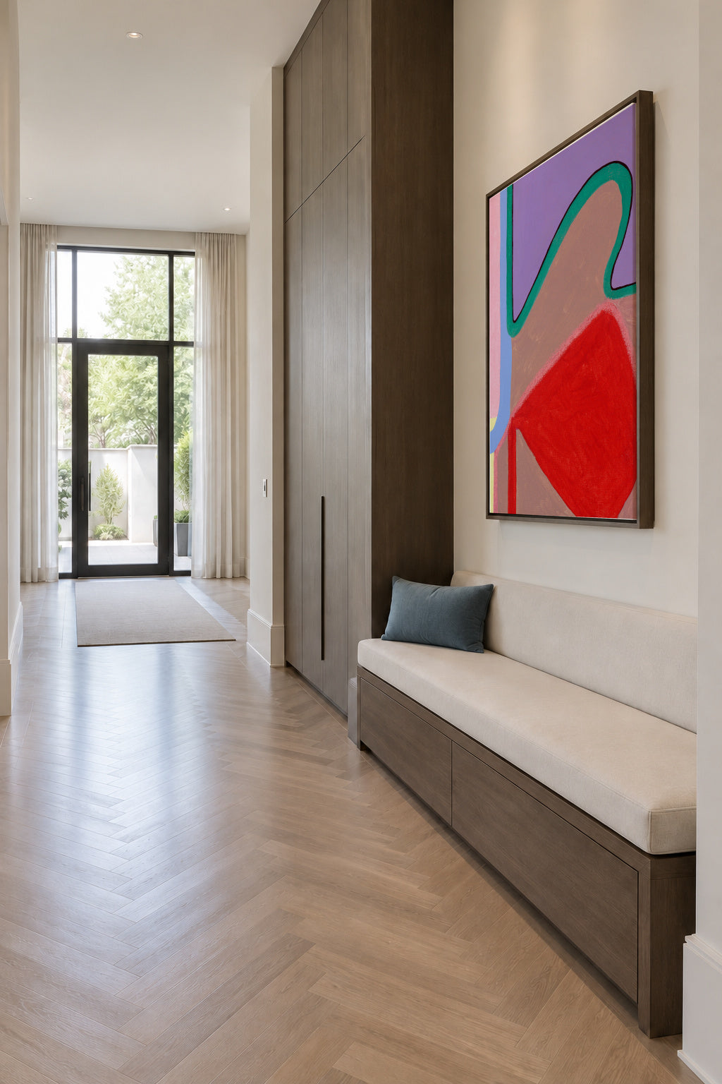 Wave II - Framed canvas in an interior