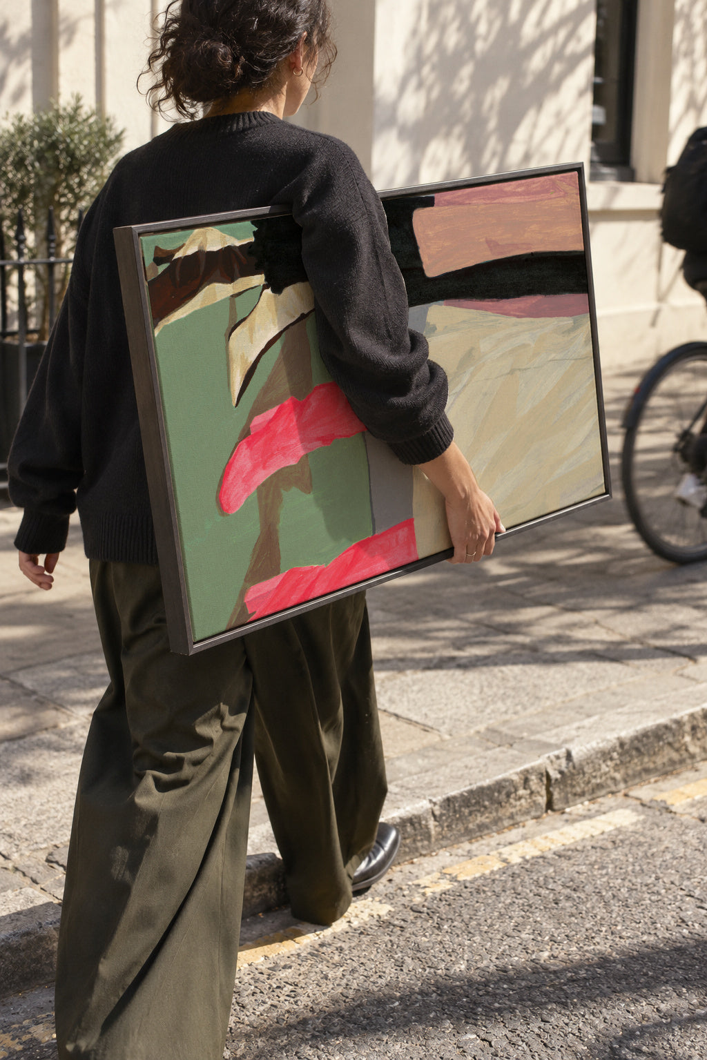 Siblings II - Framed canvas in an interior