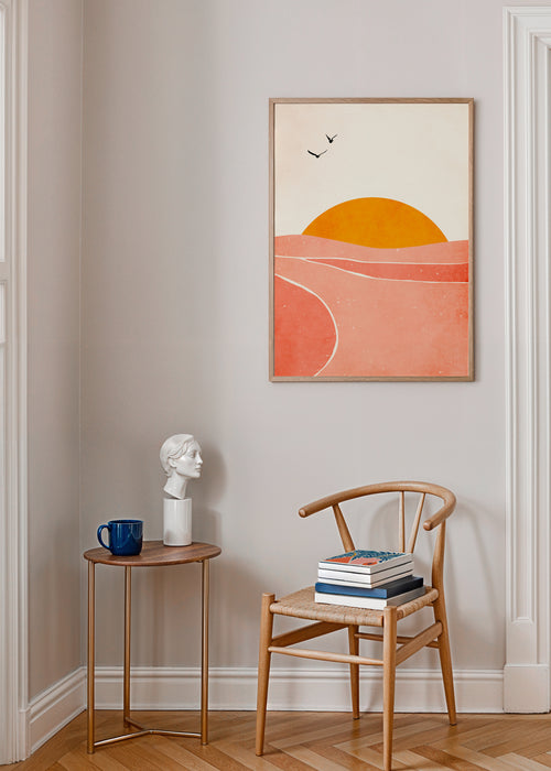 Dancing in The Sun - Framed poster in an interior