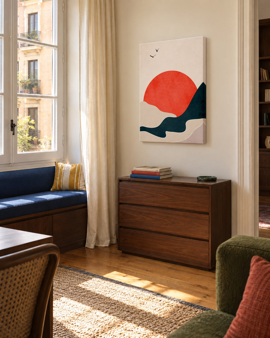 Drowning Sun - Unframed canvas in an interior