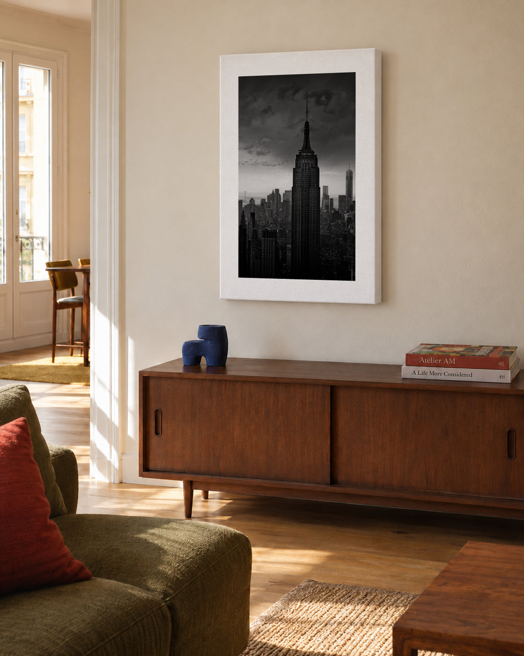 New York Rockefeller View - Unframed canvas in an interior