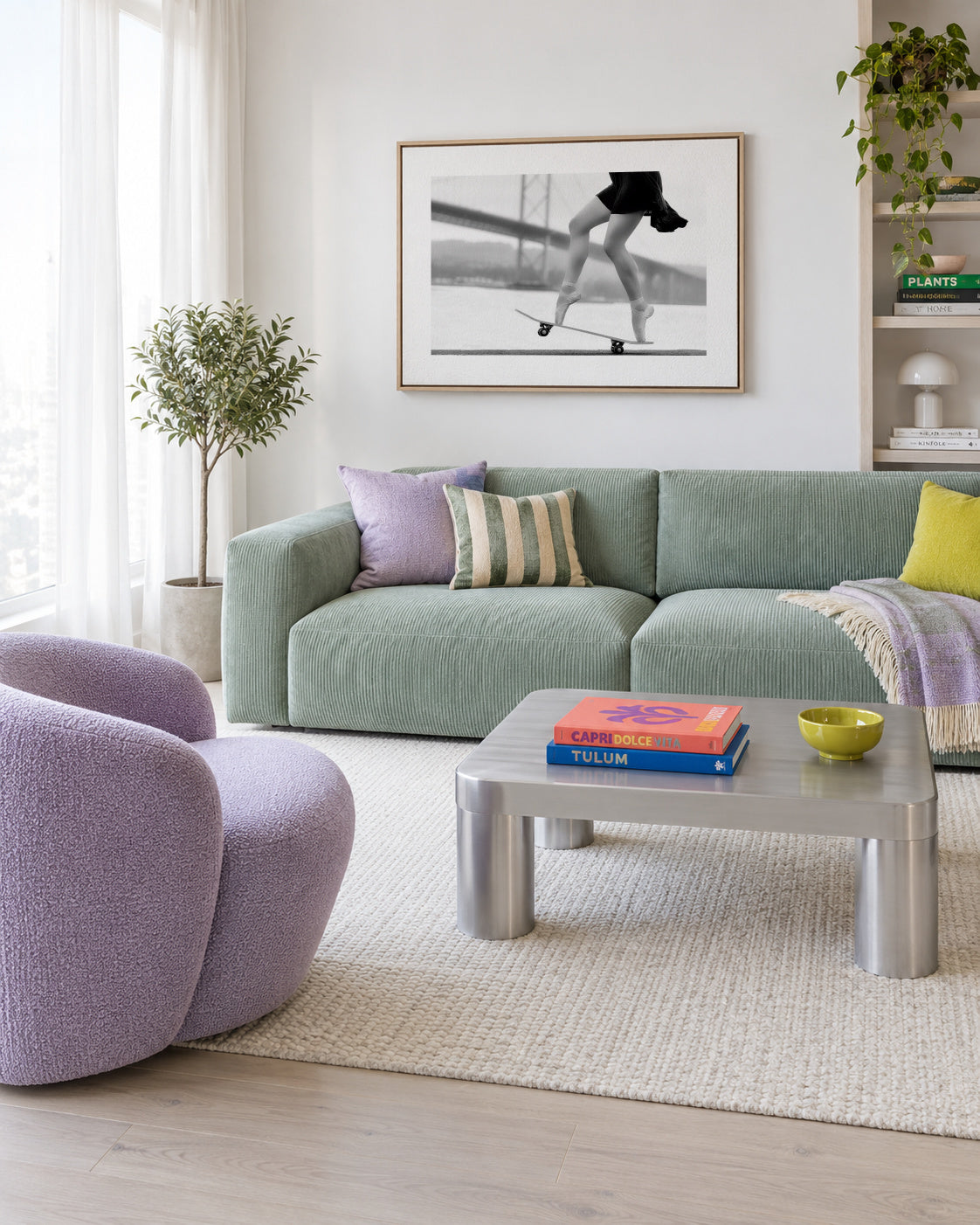 Skater Girl - Framed canvas in an interior