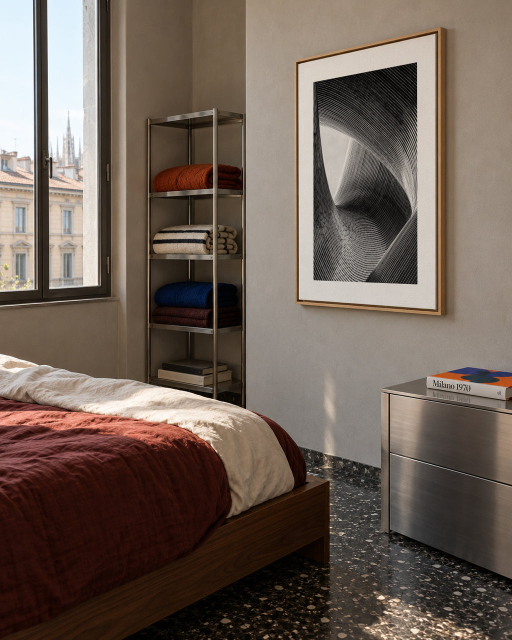 lines - Framed canvas in an interior