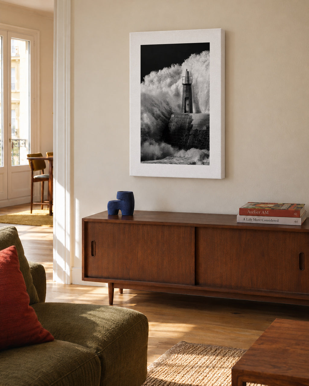 The lighthouse - Unframed canvas in an interior
