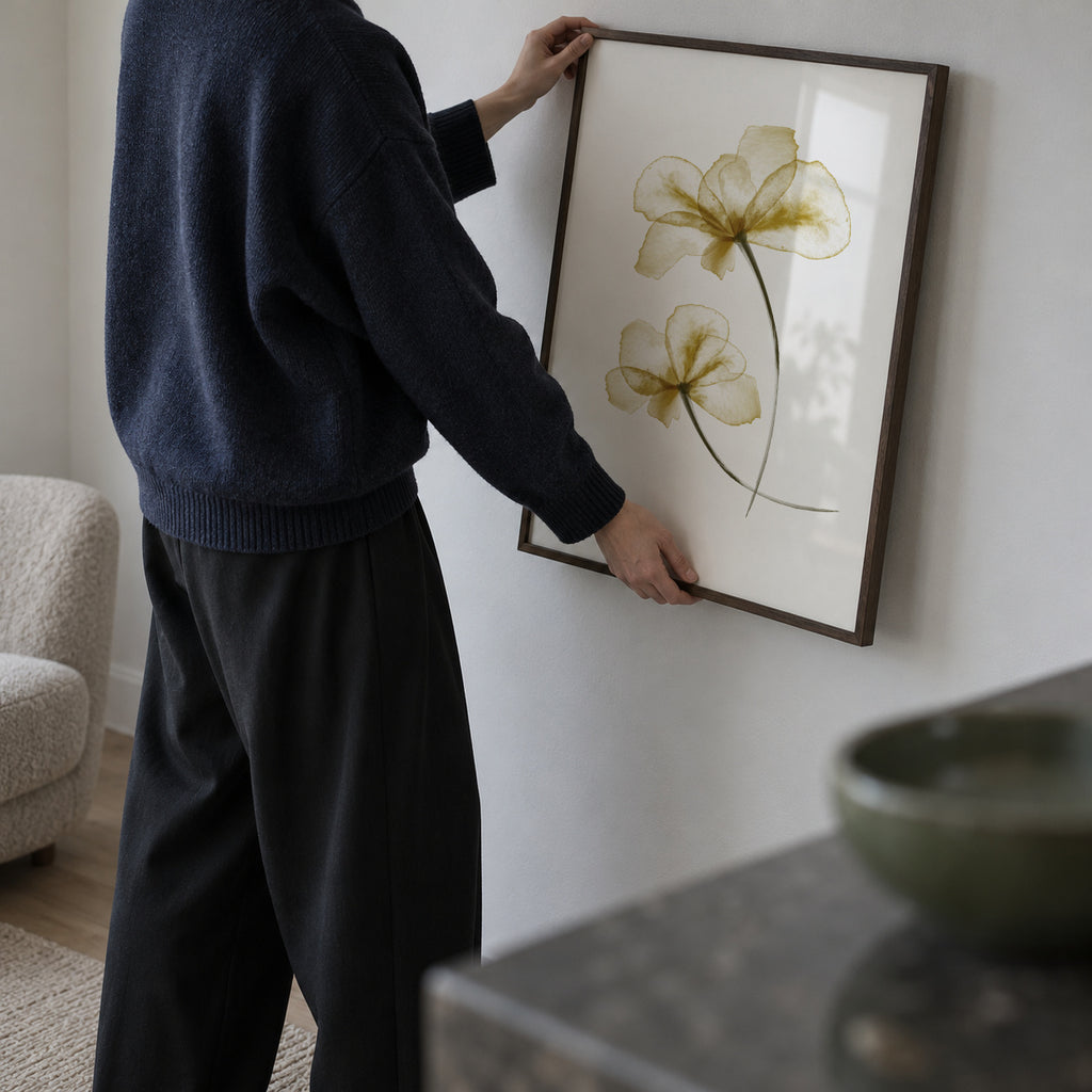 Pressed Flowers - Framed poster in an interior