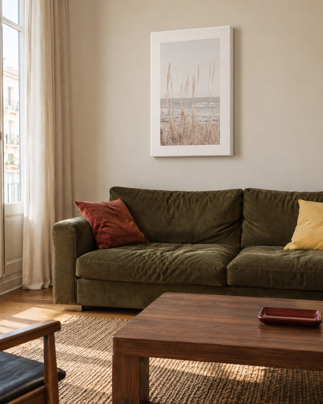 Beach Vass I - Unframed canvas in an interior