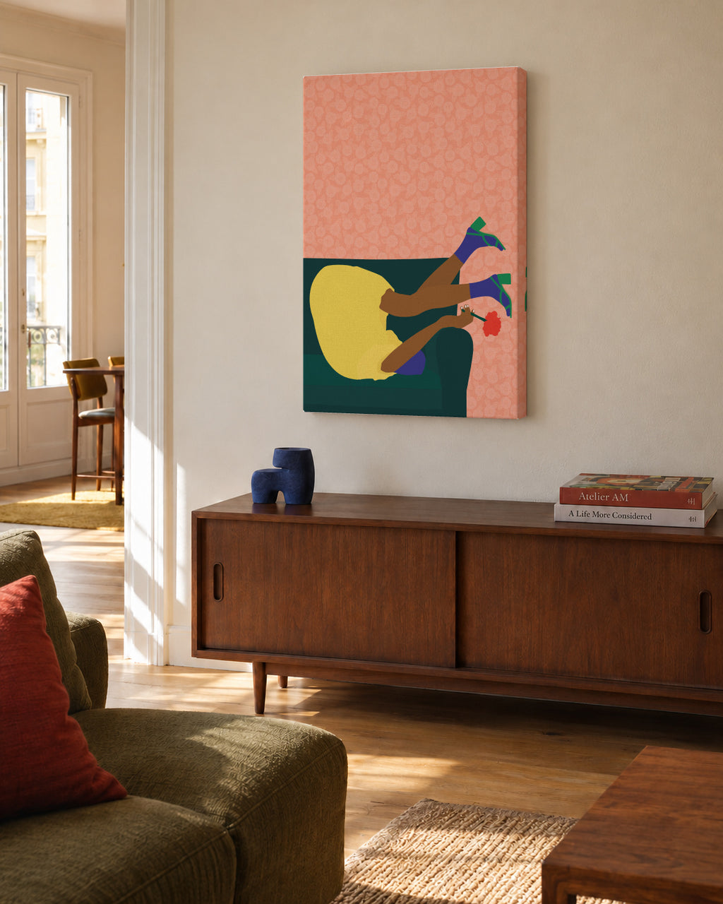 New Year's Eve - Unframed canvas in an interior