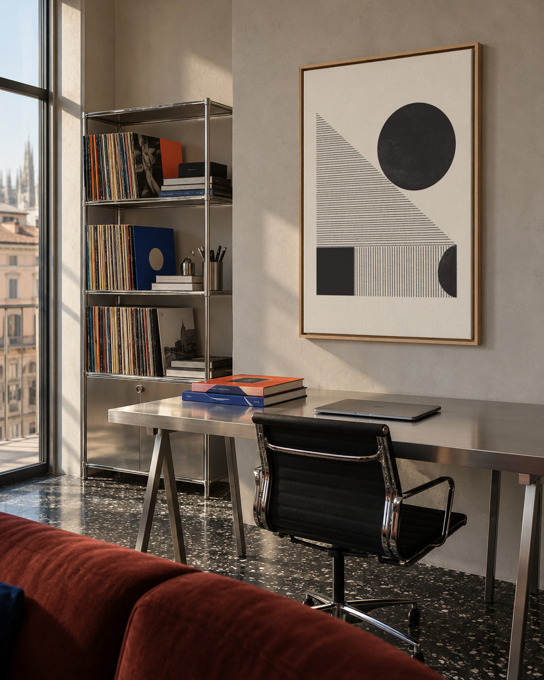 Composition IX - Framed canvas in an interior