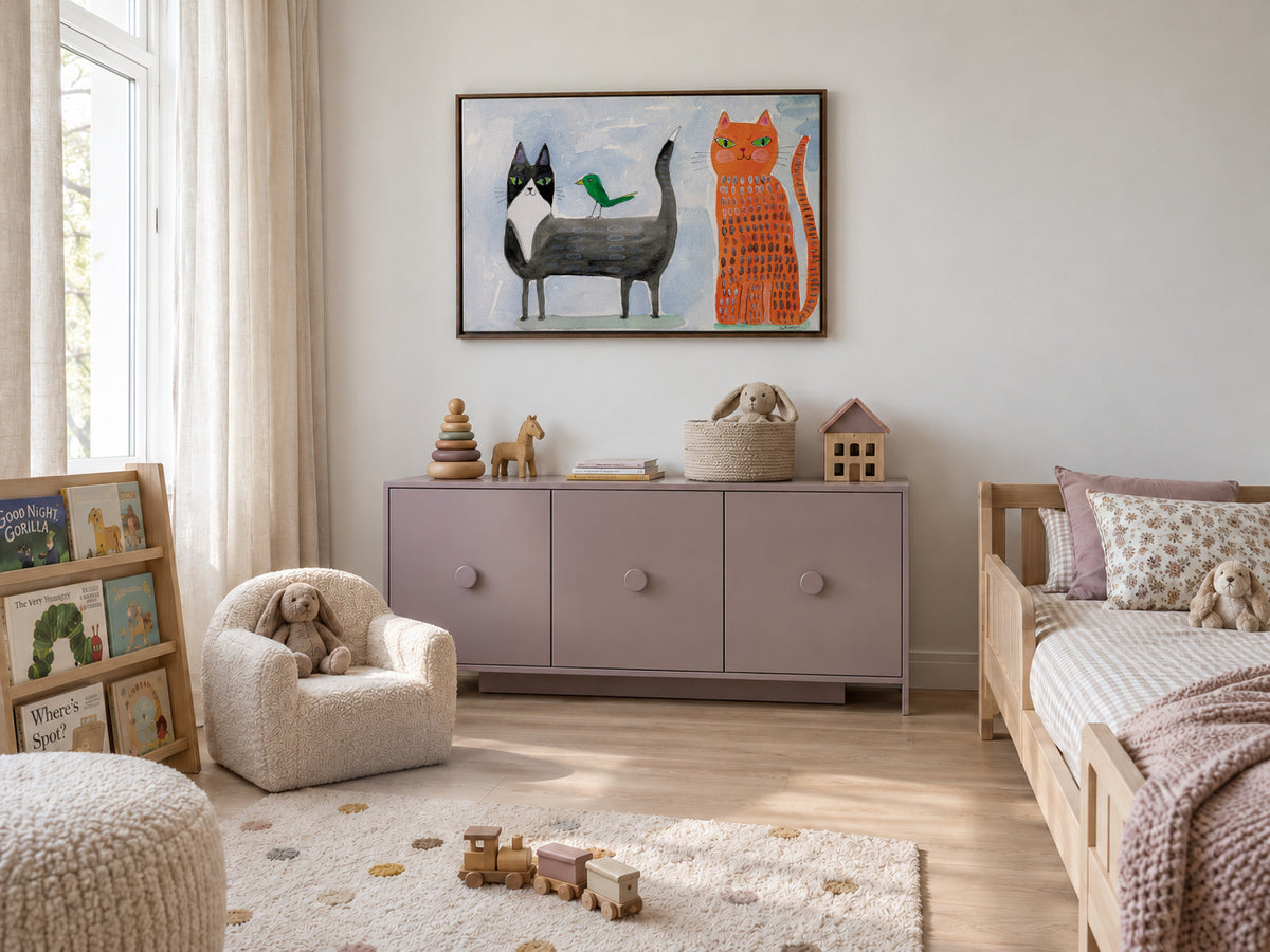 Unusual Friends - Framed canvas in an interior