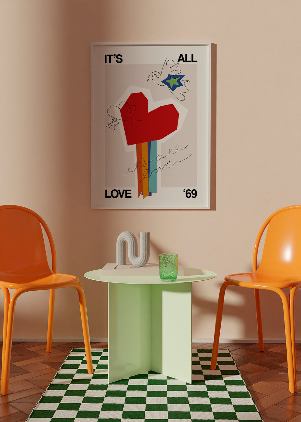 It's All Love '69 Heart Greige - Frances Collett