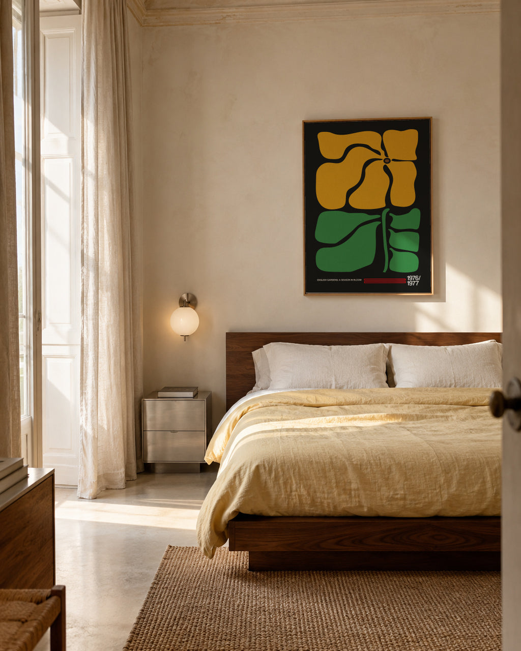 English Gardens Grey - Framed canvas in an interior