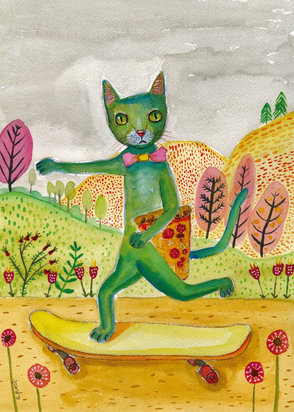 Pizza Cat - Unframed art print