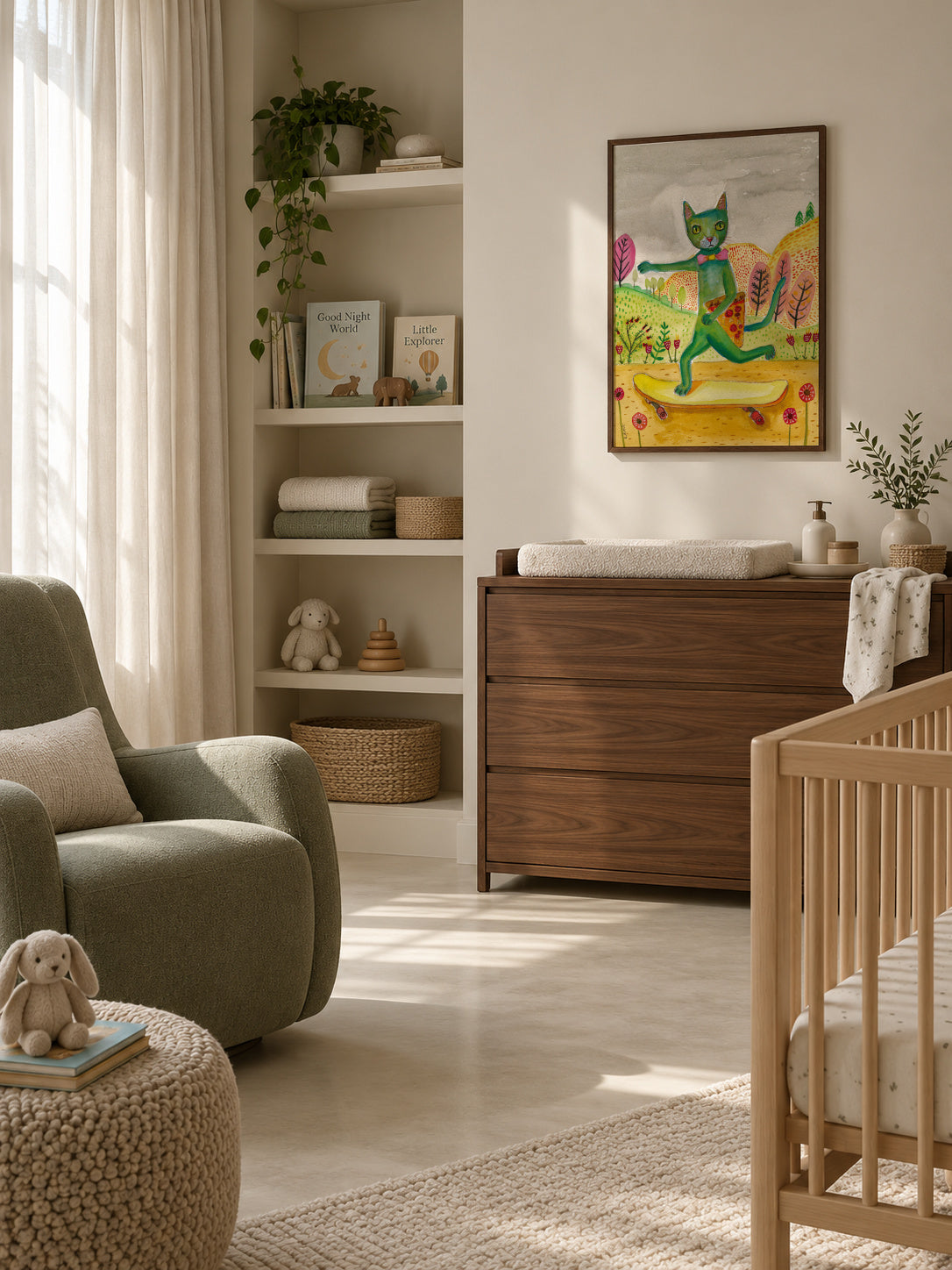 Pizza Cat - Framed poster in an interior