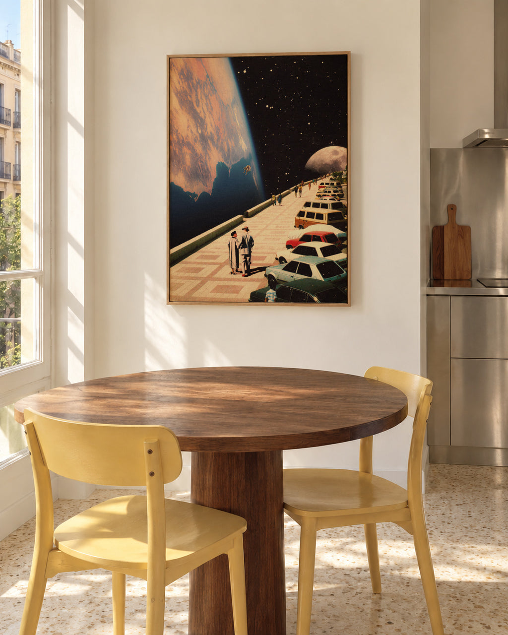Space Promenade - Framed canvas in an interior
