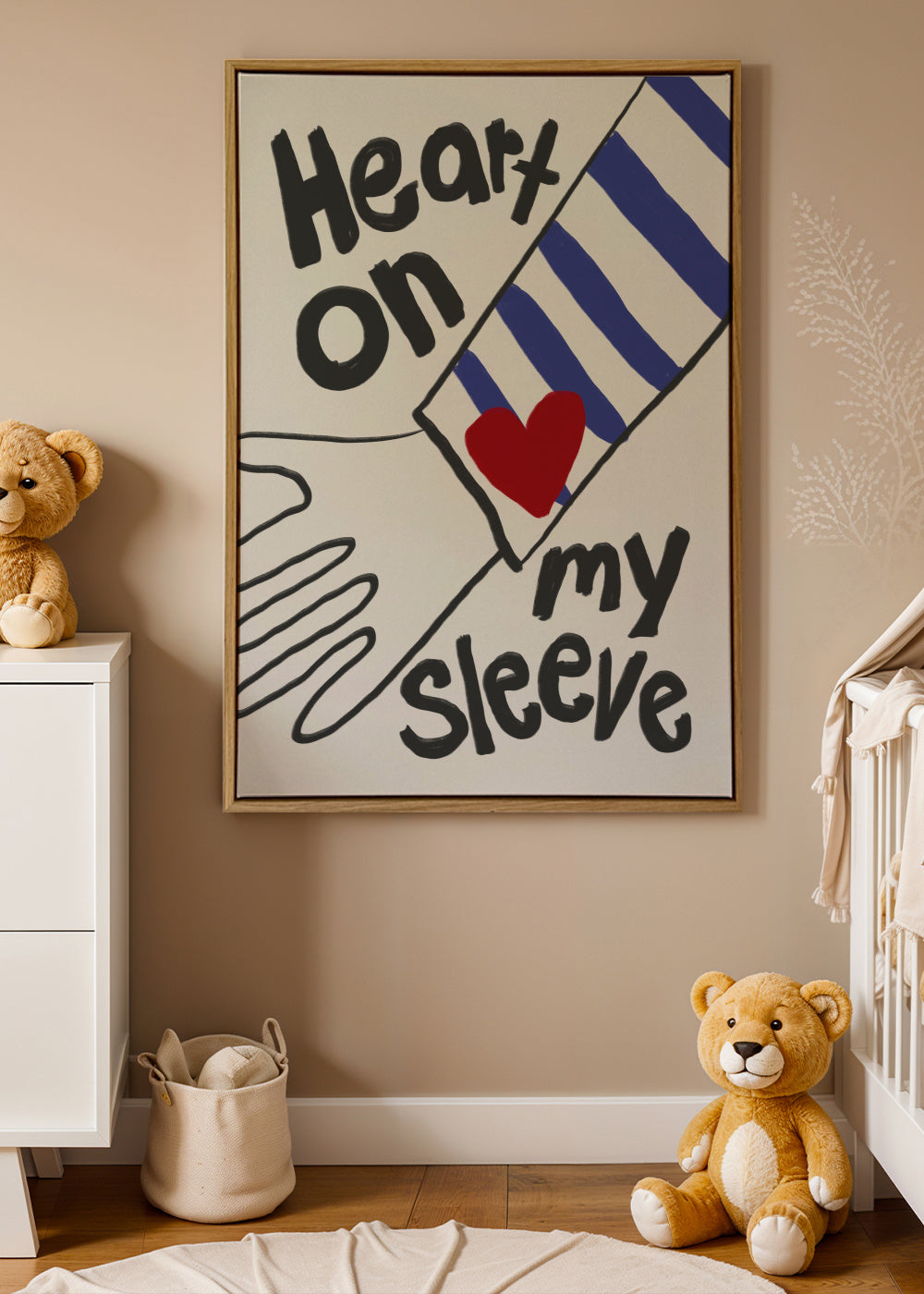 Heart On My Sleeve - Framed canvas in an interior