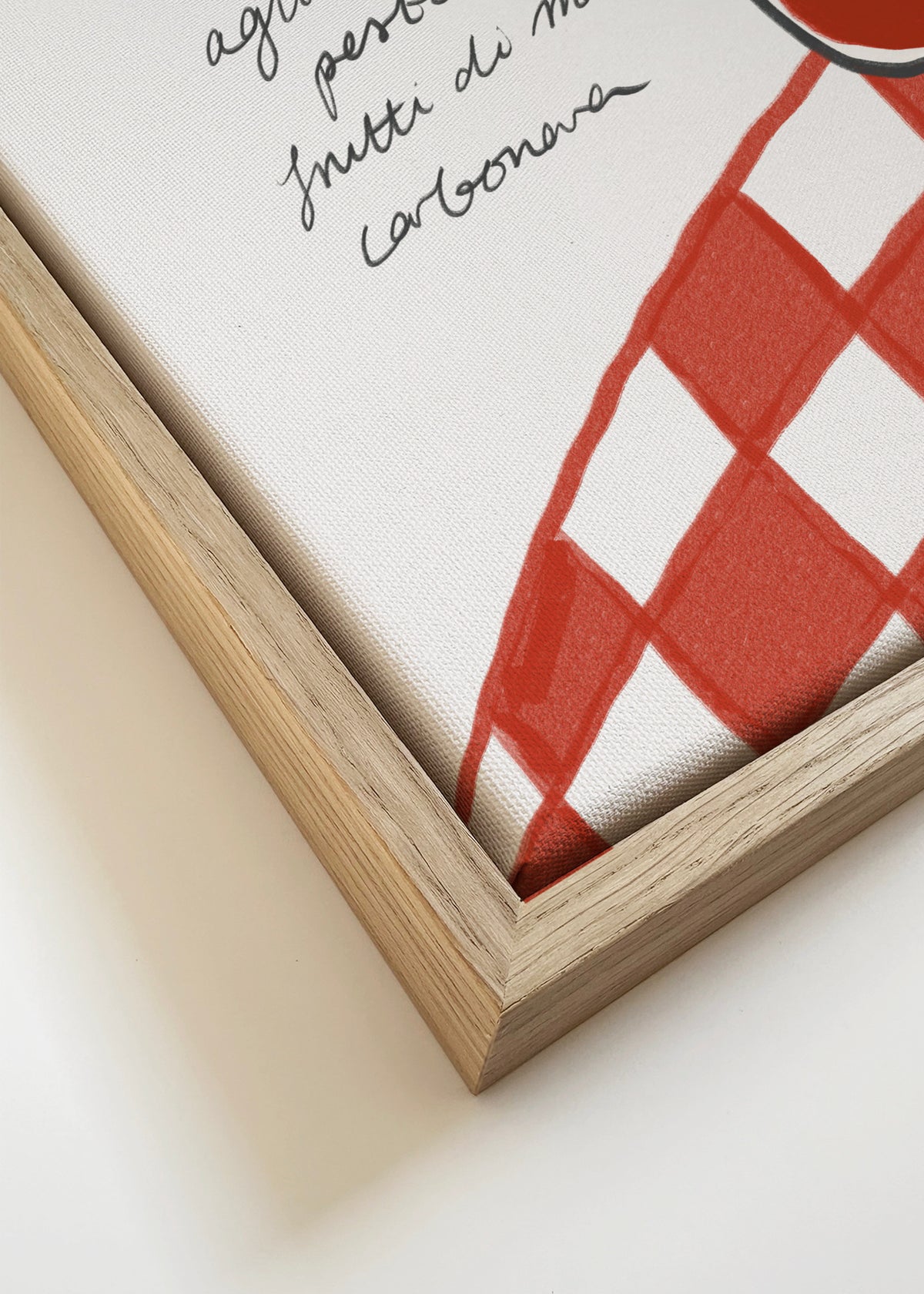 Italian Menu - Framed canvas detail