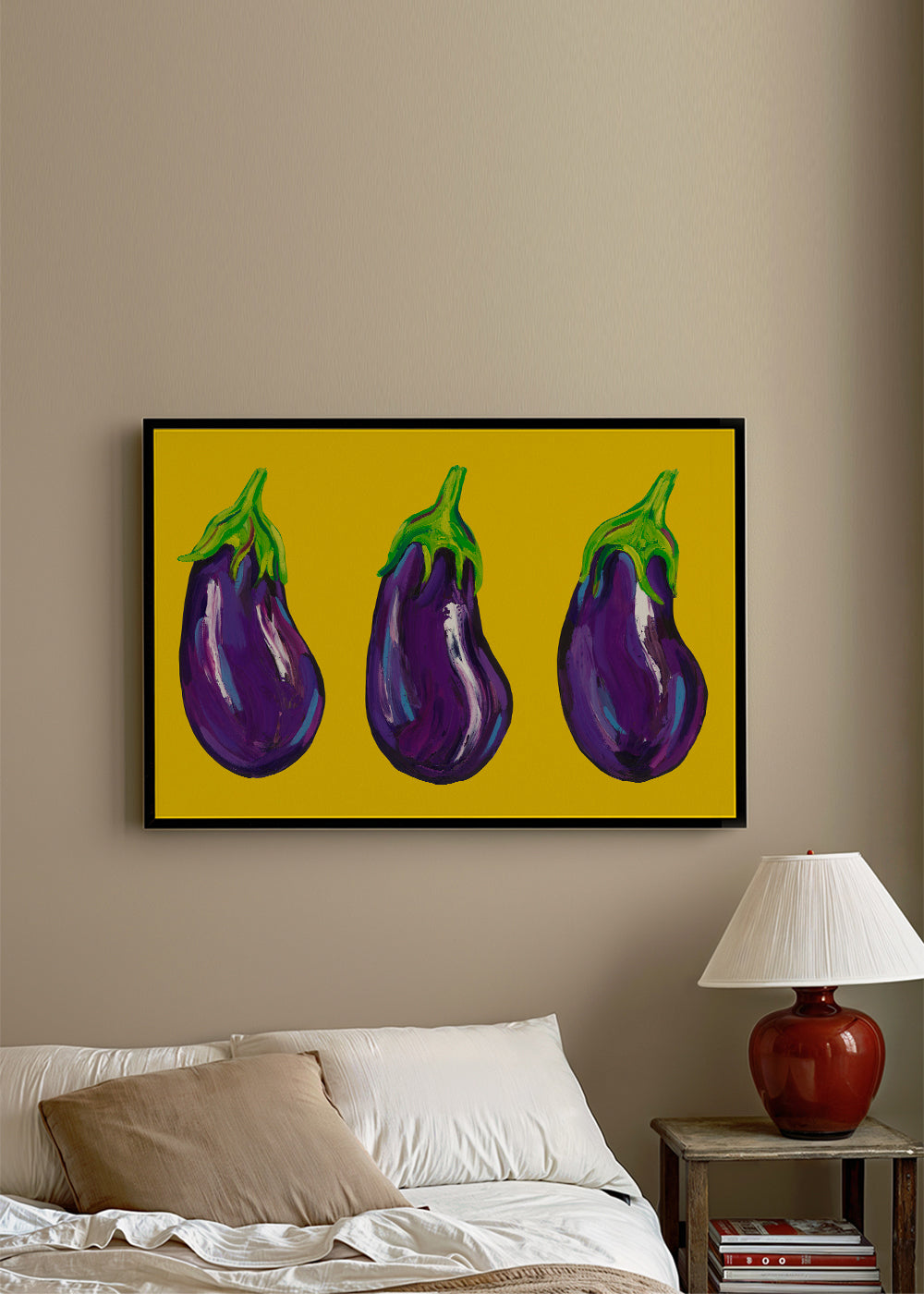 Aubergines On Yellow - Alice Straker