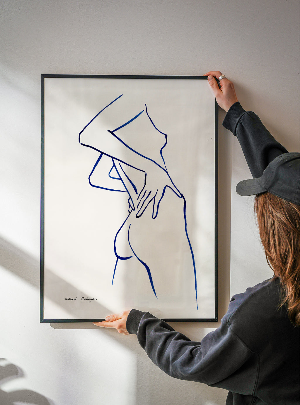 Blue line #1 - Framed poster detail
