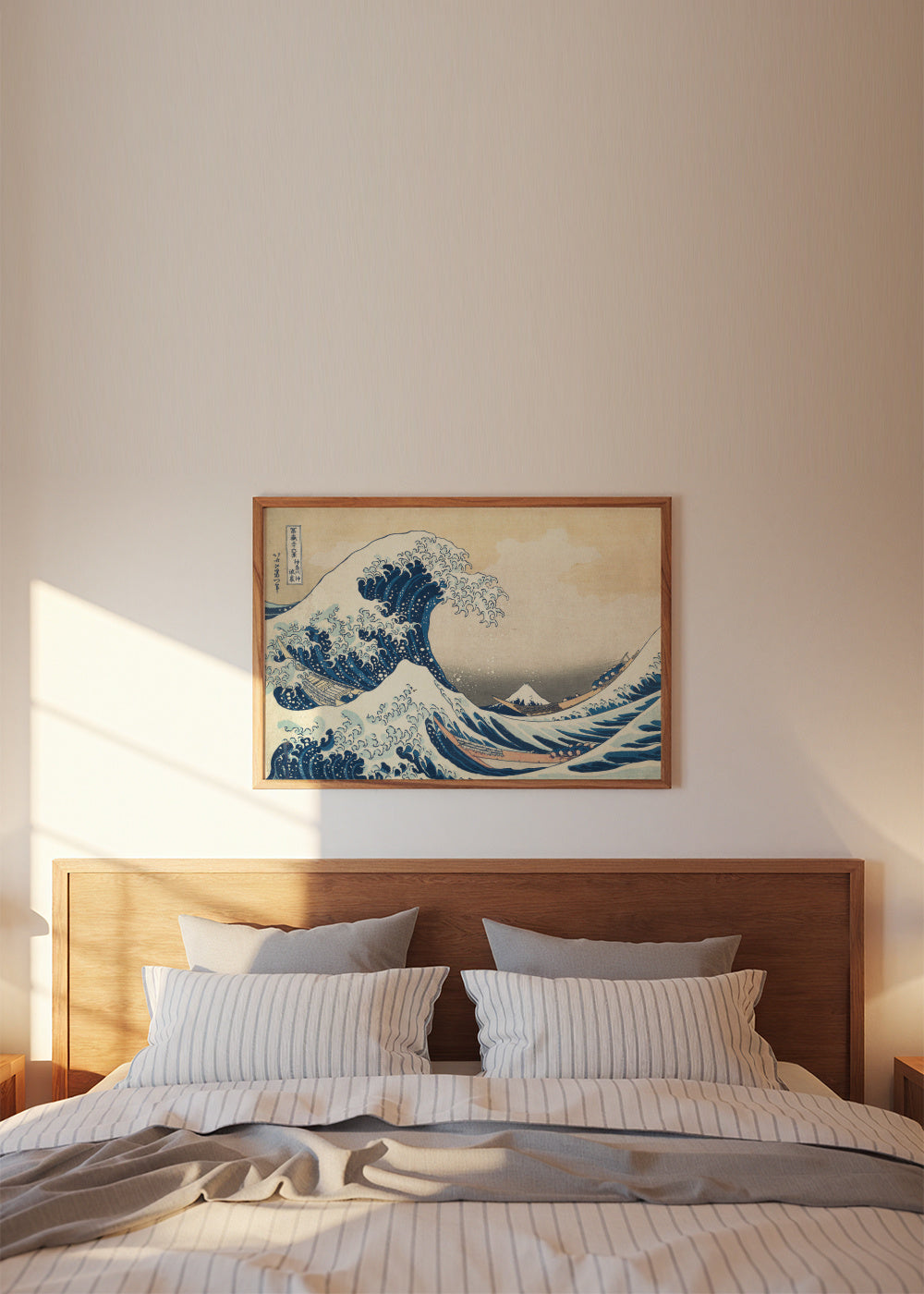 The Great Wave of Kanagawa - Katsushika Hokusai - Framed poster in an interior