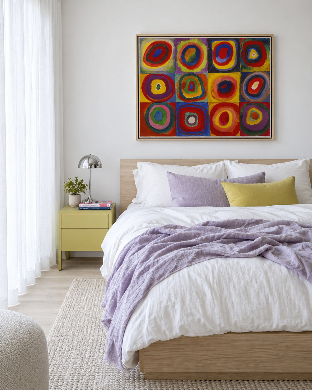 Colour Study - Squares and Concentric Rings - Vasili Kandinsky - Framed canvas in an interior