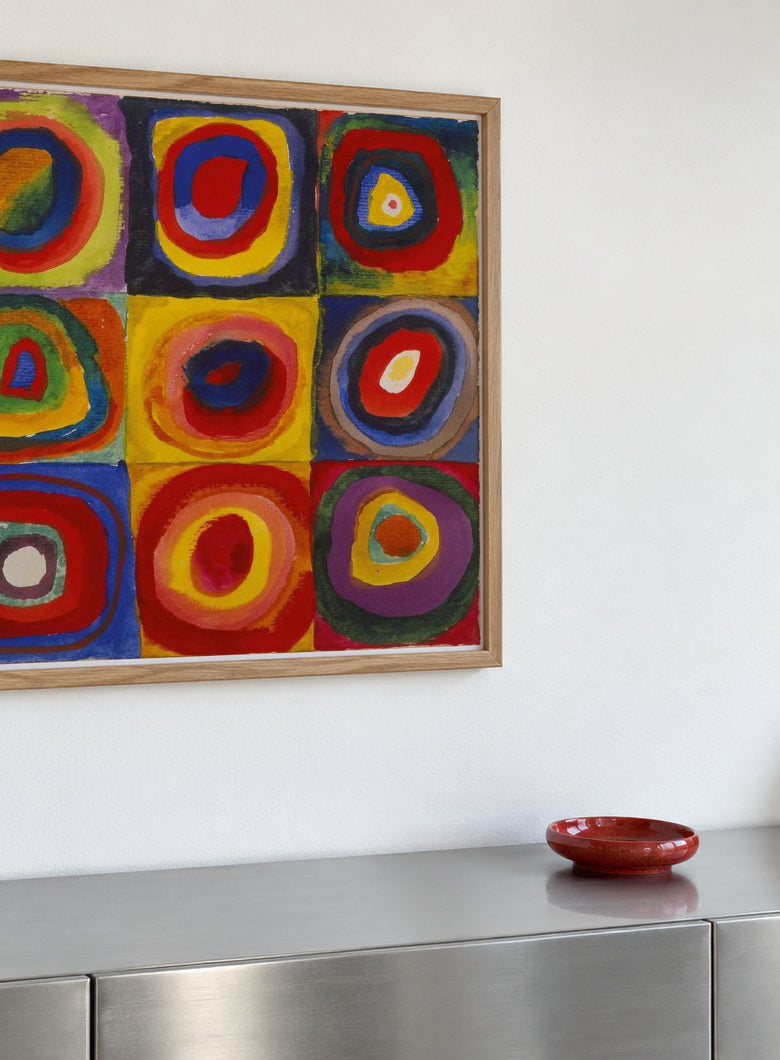 Colour Study - Squares and Concentric Rings - Vasili Kandinsky - Framed poster detail