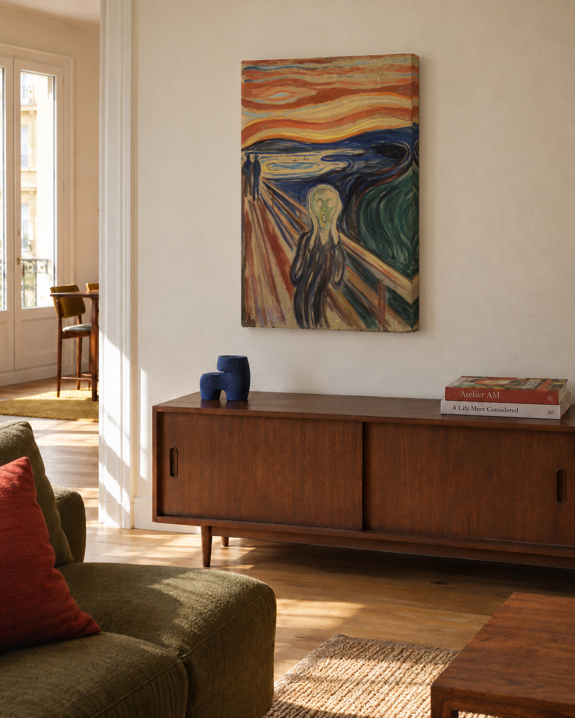 The Scream - Edvard Munch - Unframed canvas in an interior