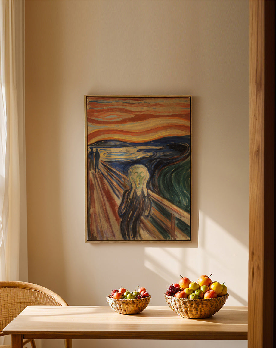The Scream - Edvard Munch - Framed canvas in an interior