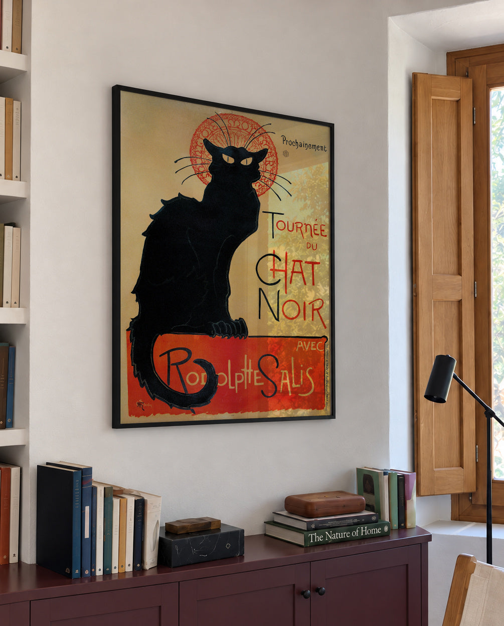 Le Chat Noir - Théophile Alexandre Steinlen - Framed poster in an interior