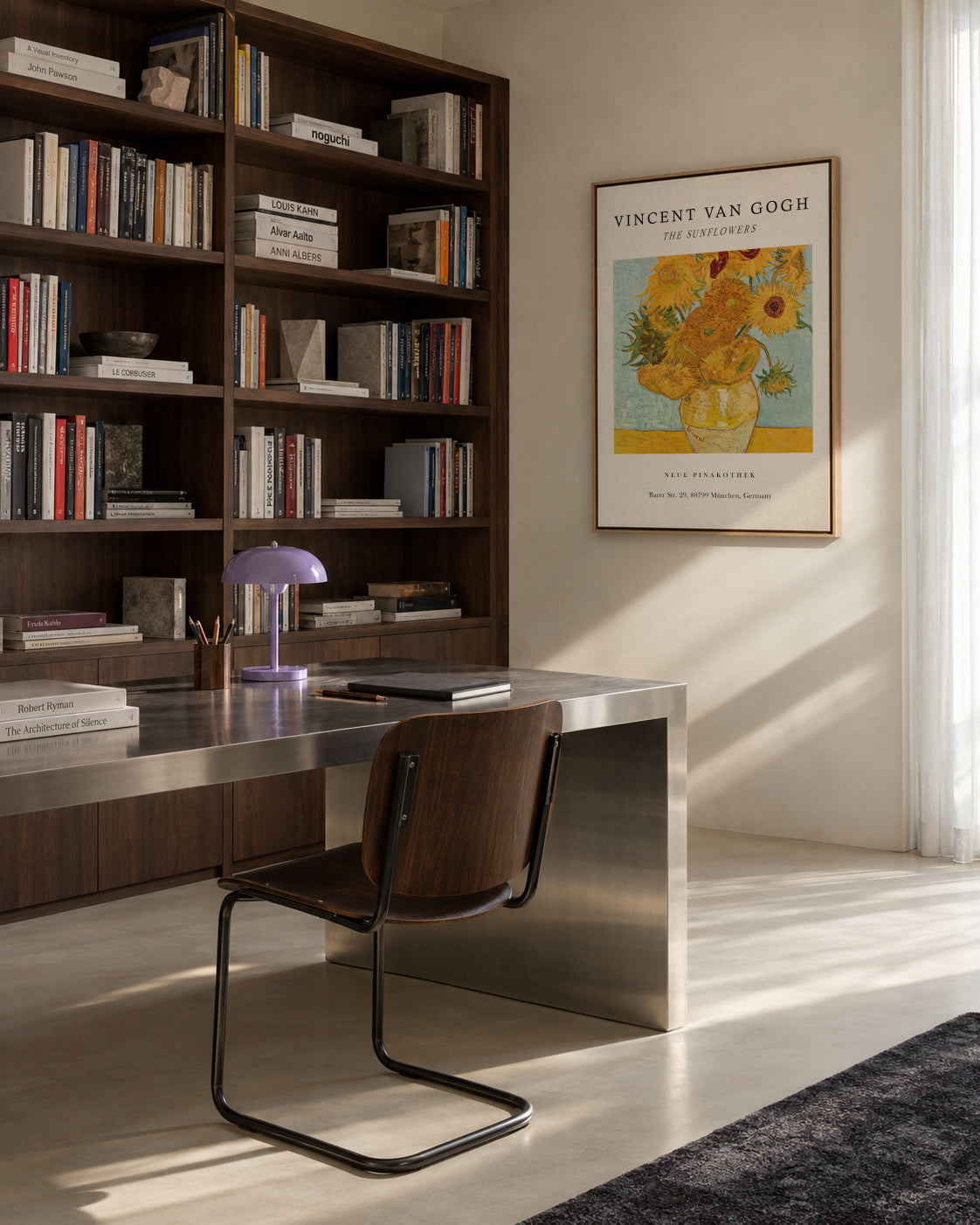 The Sunflowers Exhibition - Van Gogh - Framed canvas in an interior