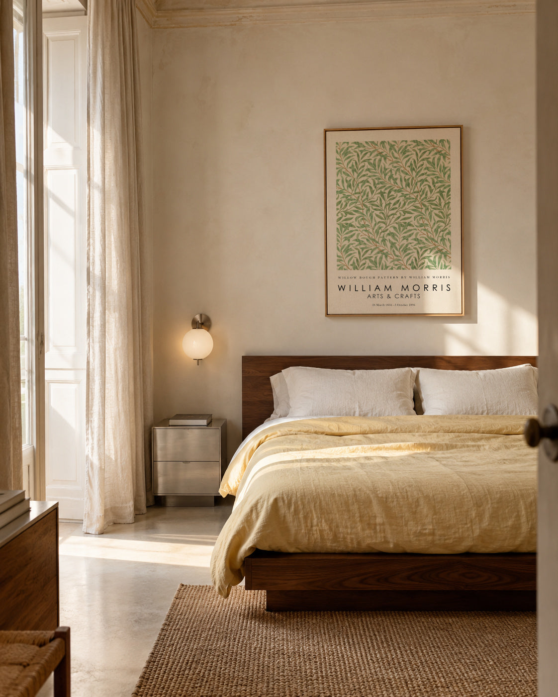Willow Bough Pattern by William Morris Exhibition - Framed canvas in an interior