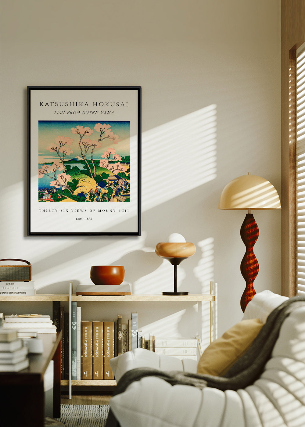 Fuji from Goten Yama Exhibition White - Katsushika Hokusai